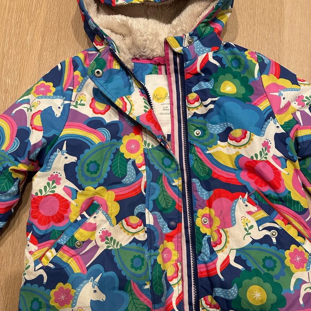 Mini Boden Colorful Unicorn Kids Jacket